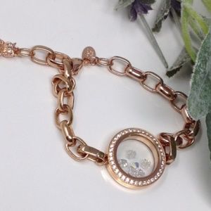 Origami Owl Rose Gold Charm Bracelet